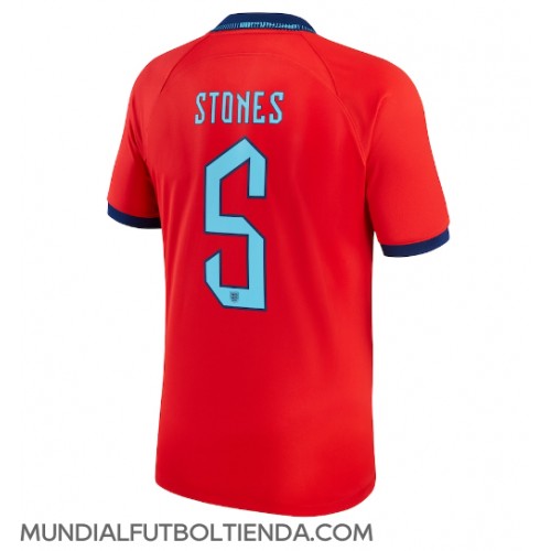 Camiseta Inglaterra John Stones #5 Segunda Equipación Replica Mundial 2022 mangas cortas